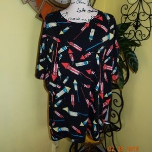 Lularoe Black Fireworks Shirt Top